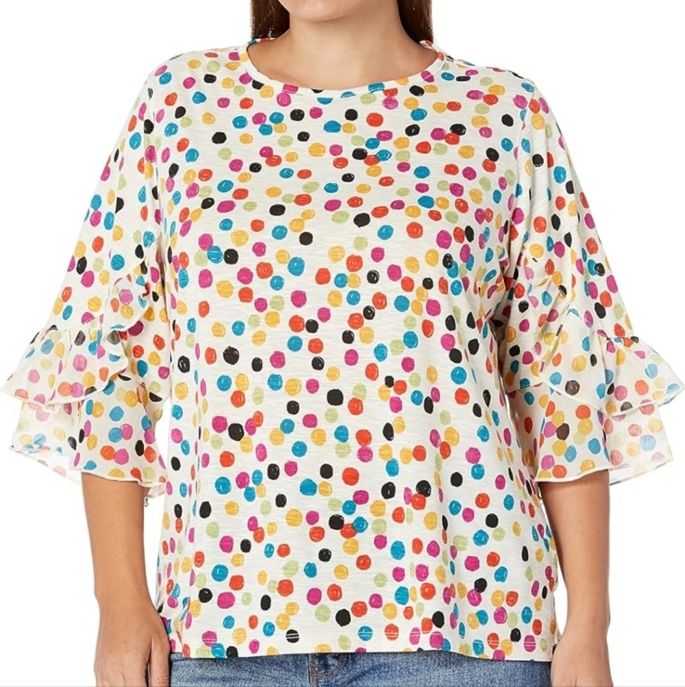Multiples Colorful Polka Dot Women's Top